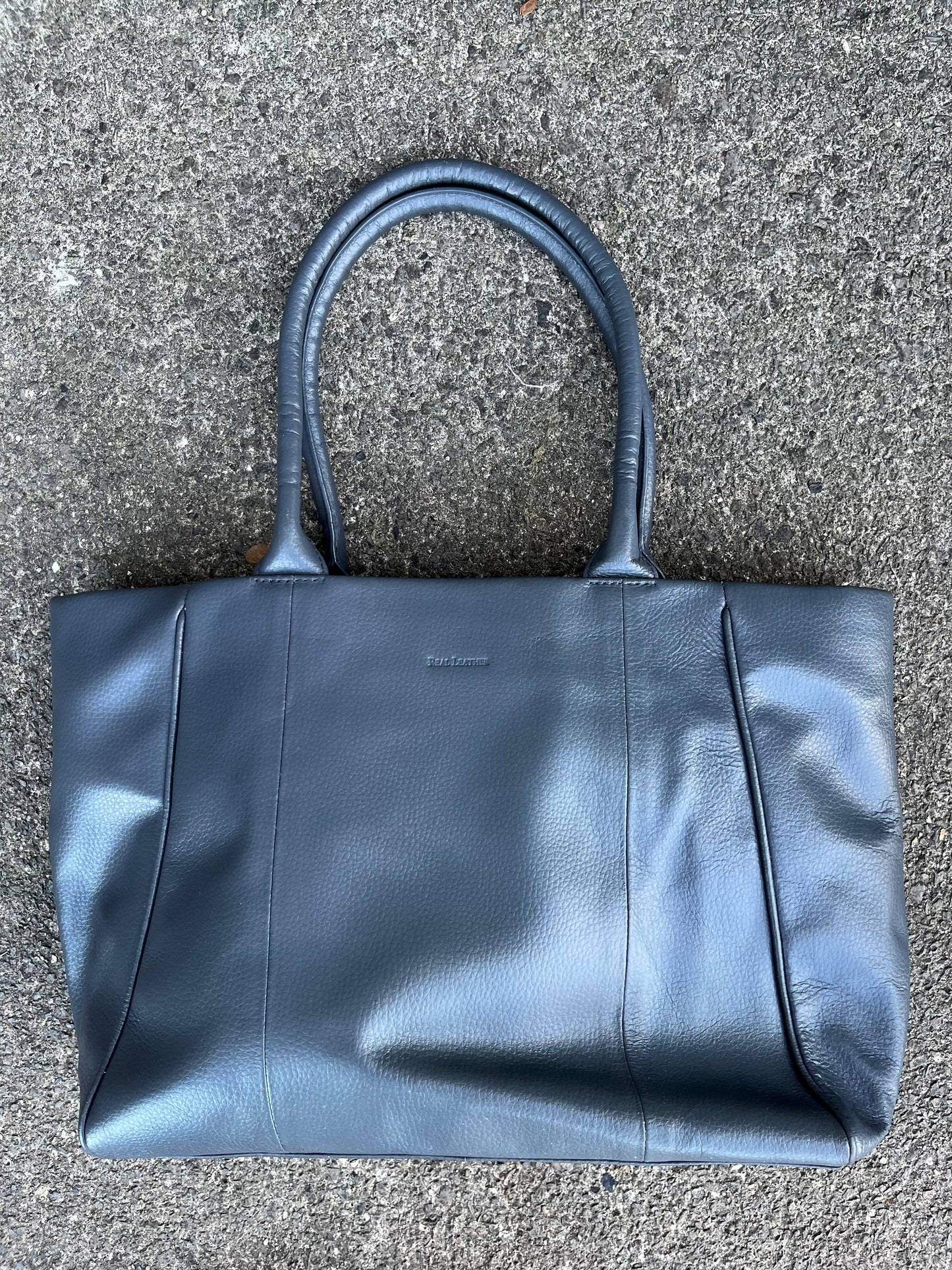 Black leather shoulder bag