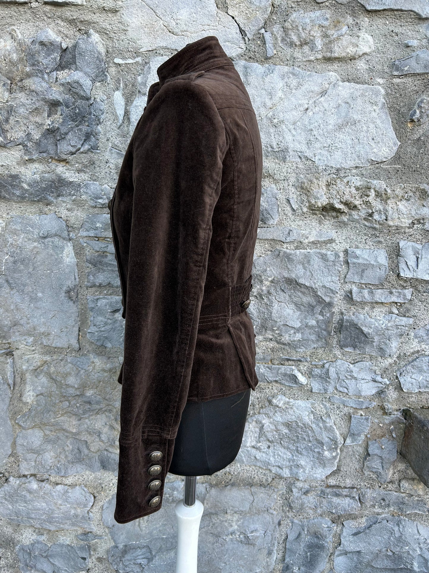 Brown velvet military-style jacket uk 6-8