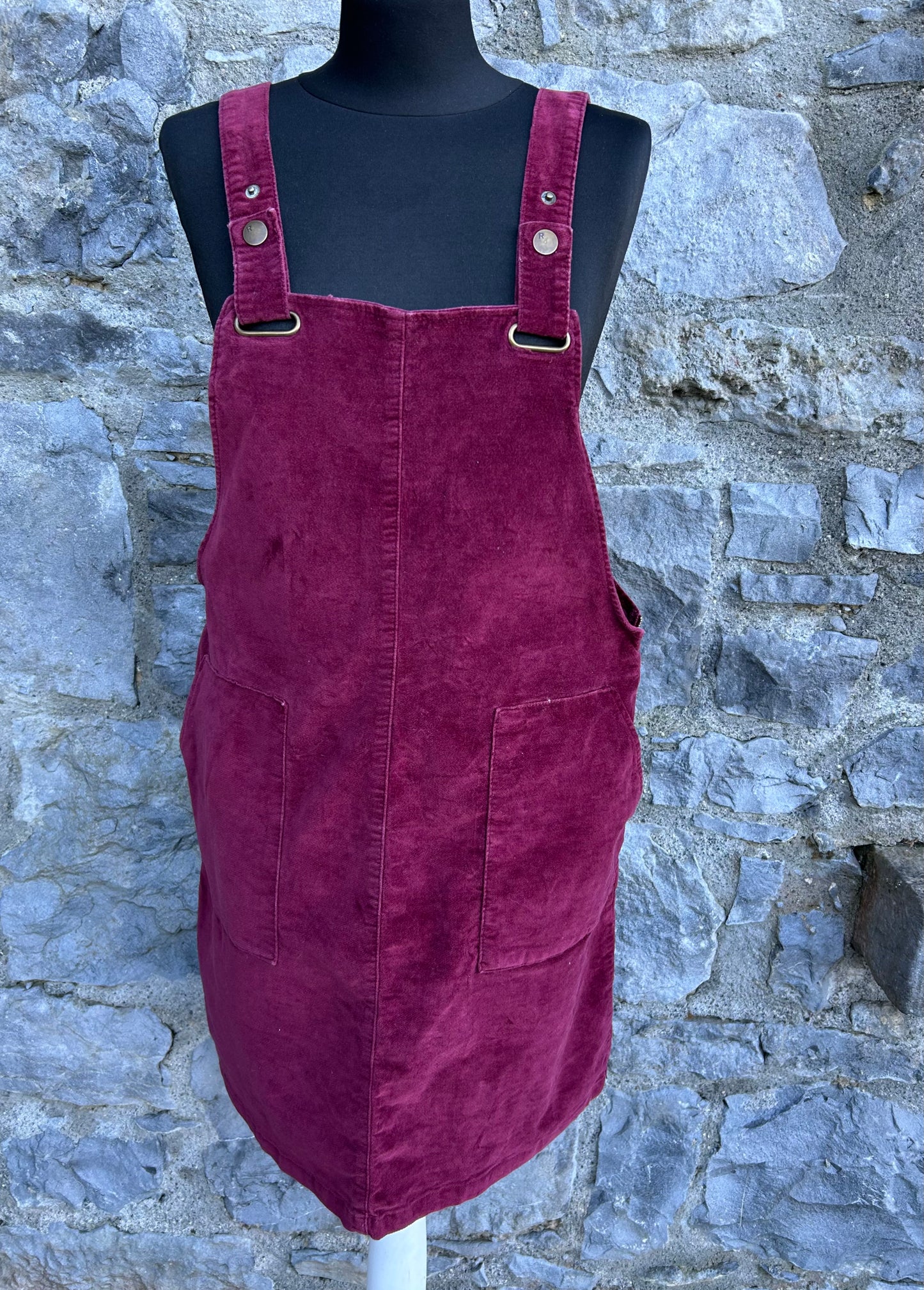 Maroon velvet pinafore uk 14-16