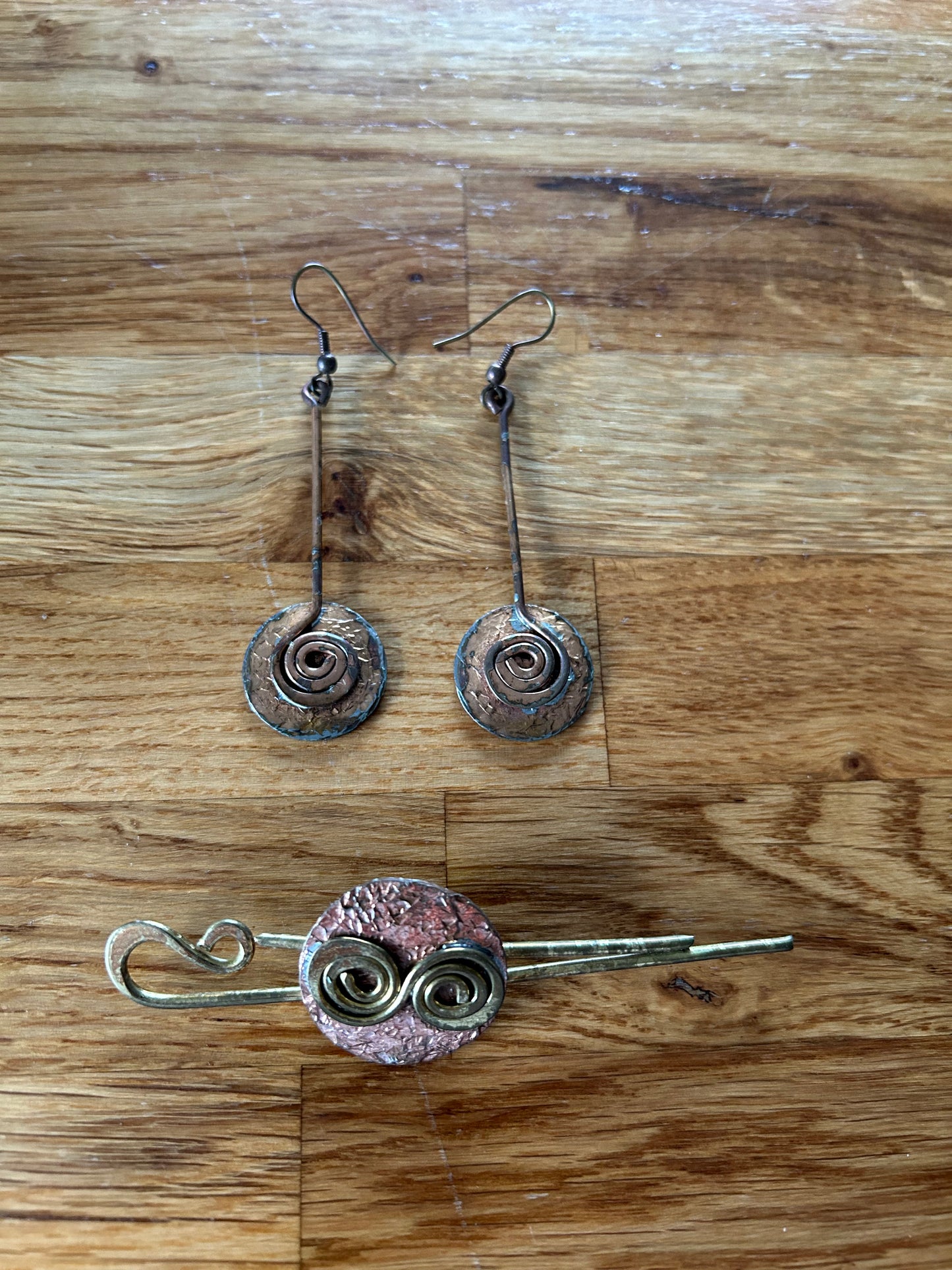 Celtic bronze earrings&brooch