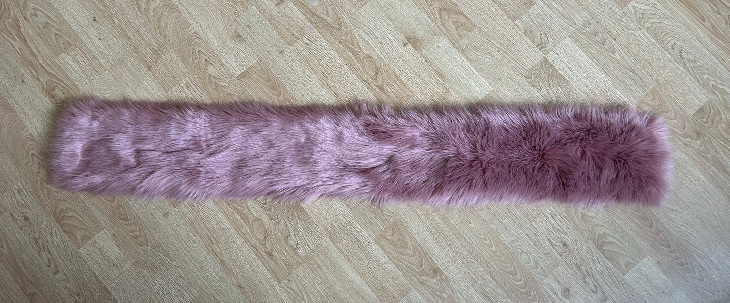 Pink fur scarf