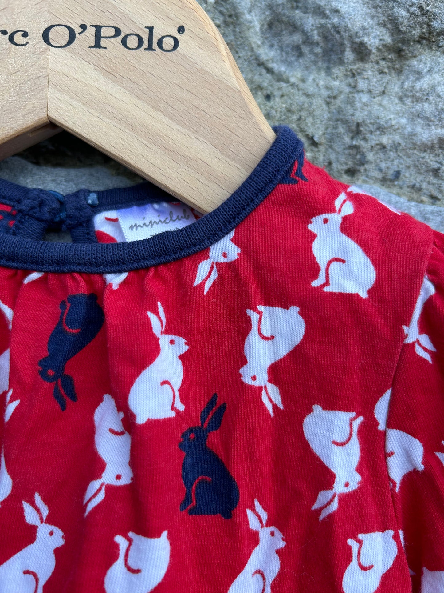 Bunnies red tunic  6-9m (68-74cm)