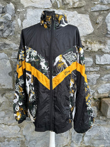 80s Black&gold shell jacket Large