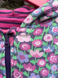 Reversible stripy&floral hoodie   4y (104cm)