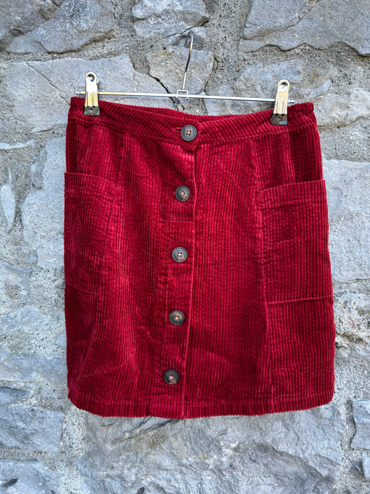 Maroon cord skirt  10y (140cm)