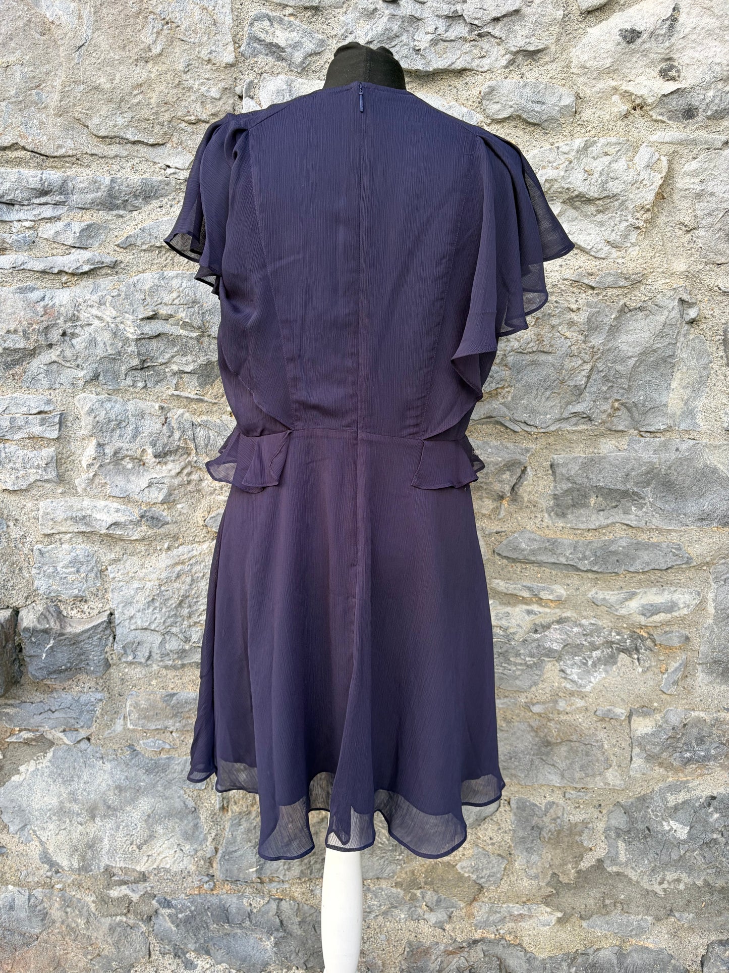 Kiaran angel-sleeve navy mini dress uk 10-12