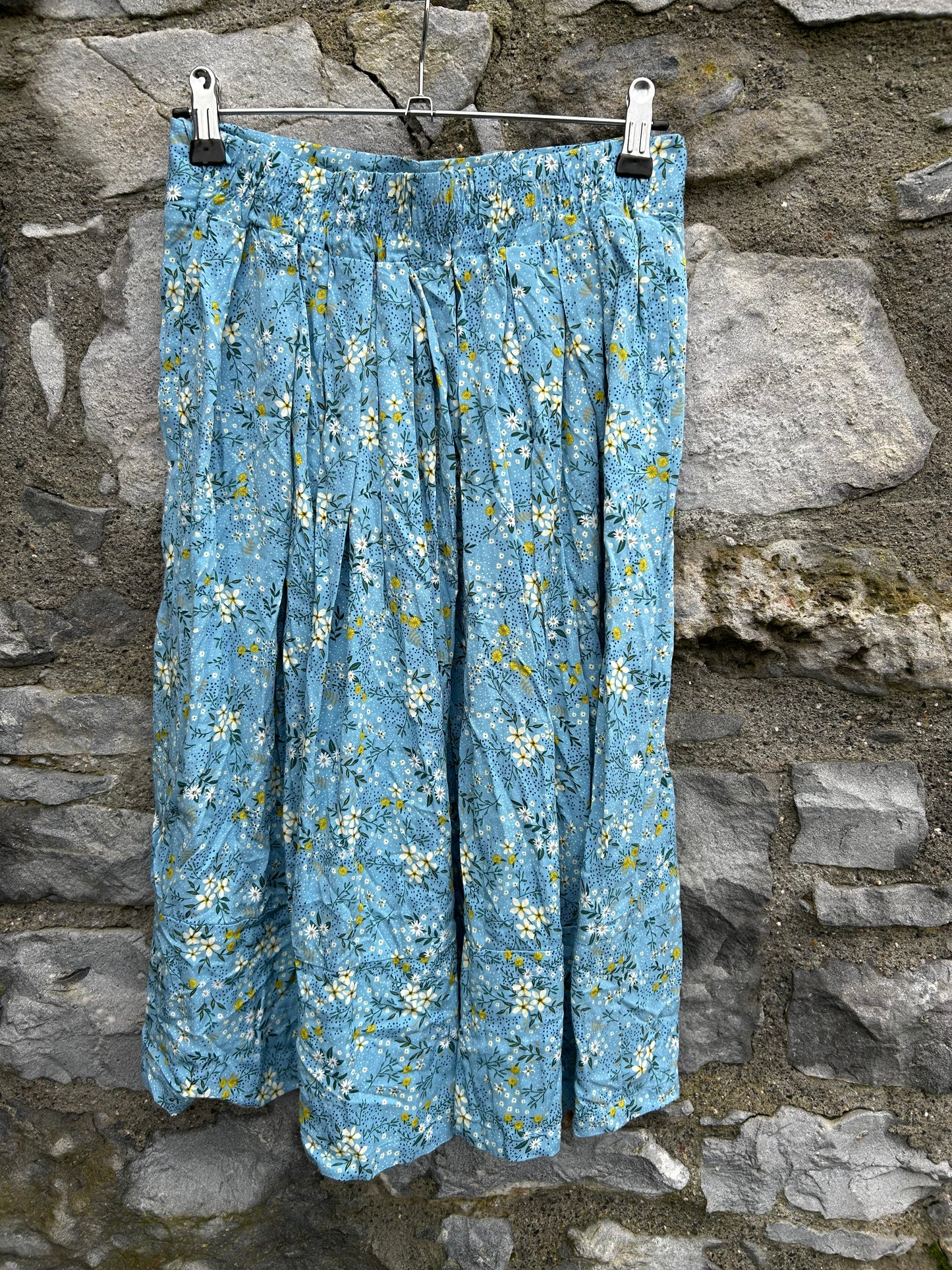 Blue floral midi skirt   11-12y (146-152cm)