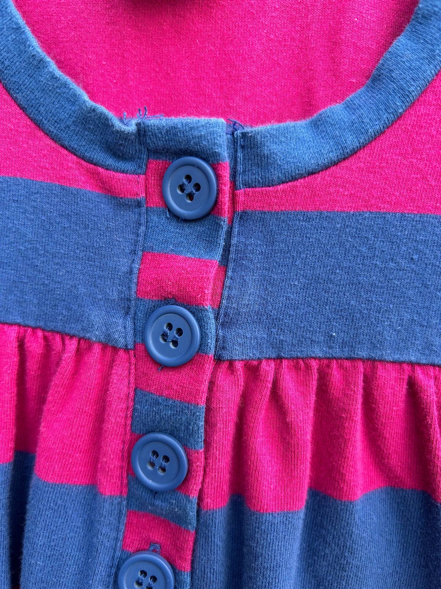 PoP Pink&navy stripy dress 5-6y (110-116cm)