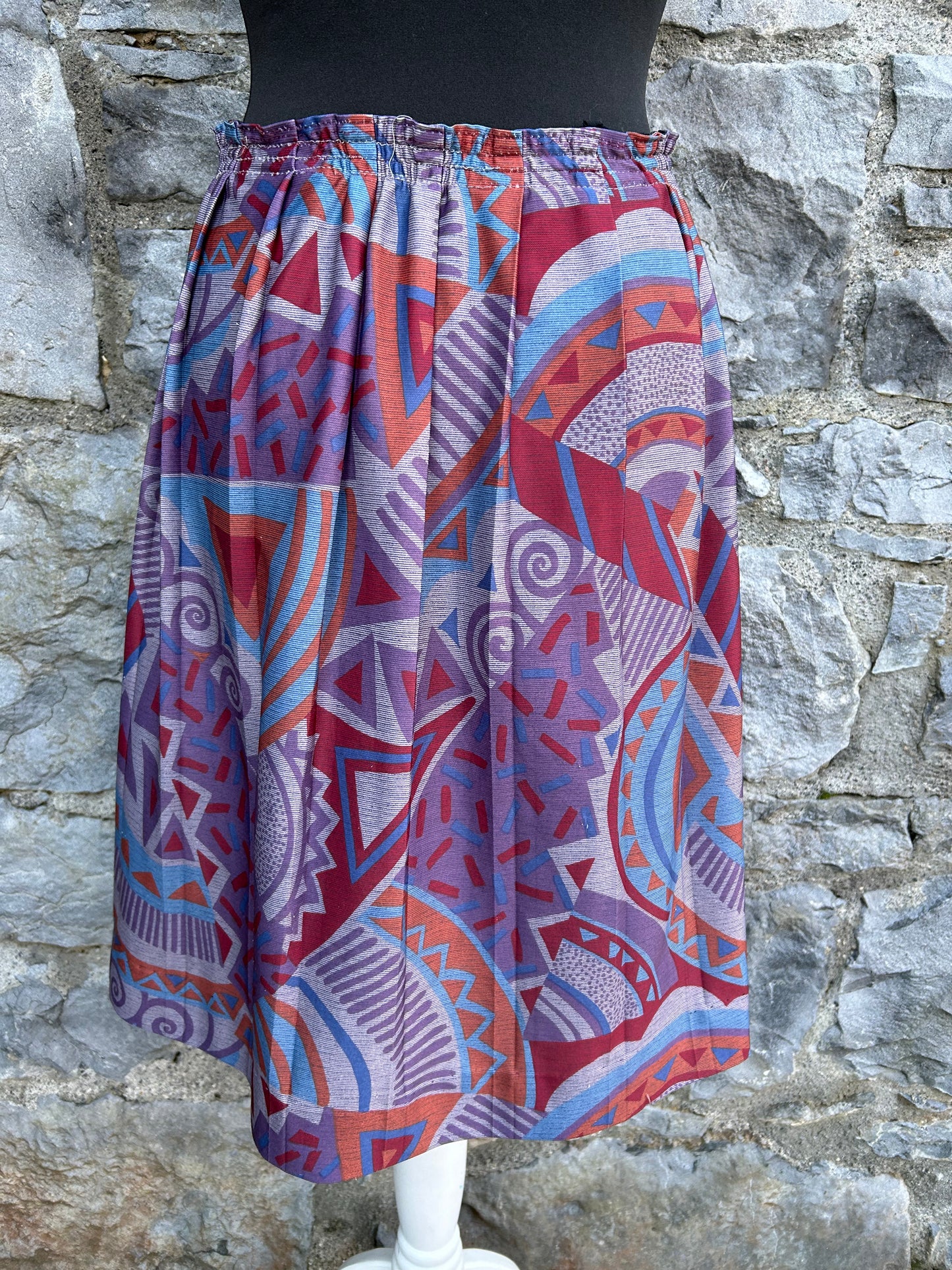 80s abstract purple skirt uk 10