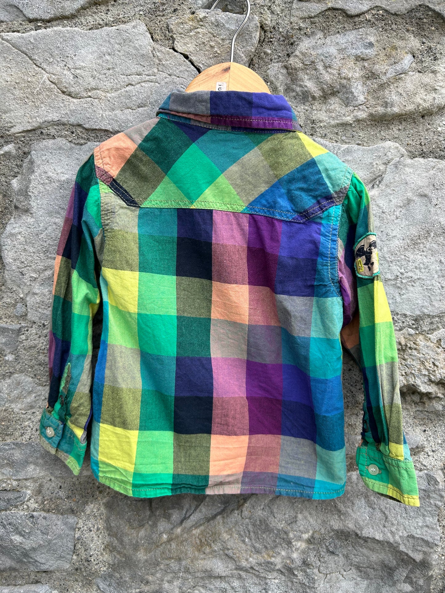 Rainbow check shirt 12-18m (80-86cm)