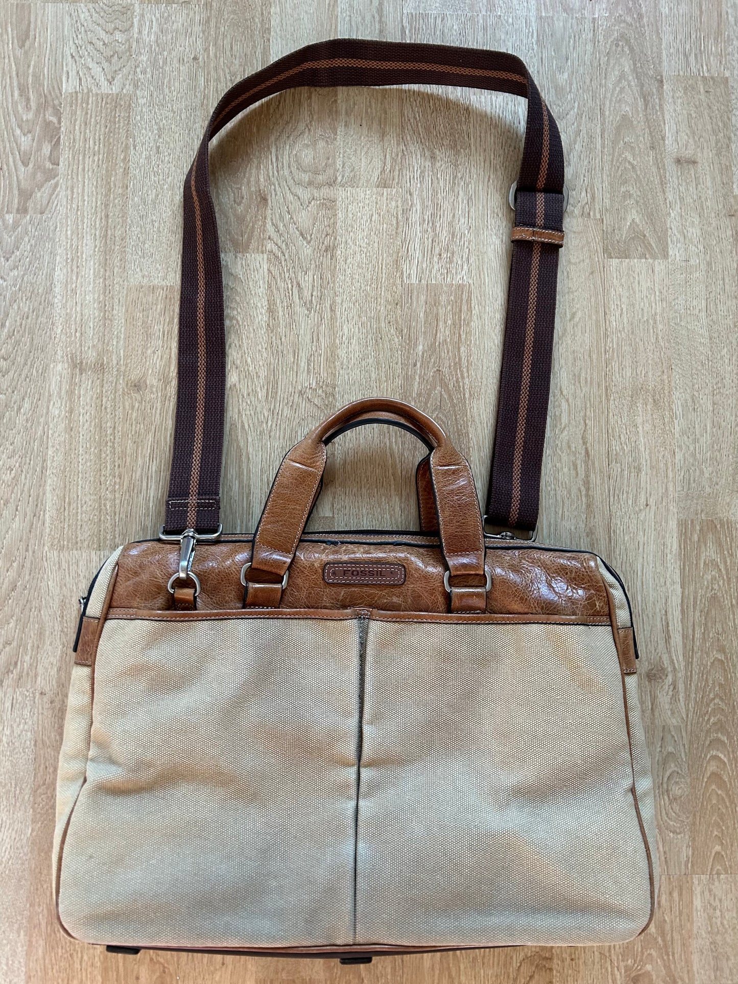 Brown&beige briefcase bag