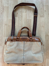 Load image into Gallery viewer, Brown&amp;beige briefcase bag
