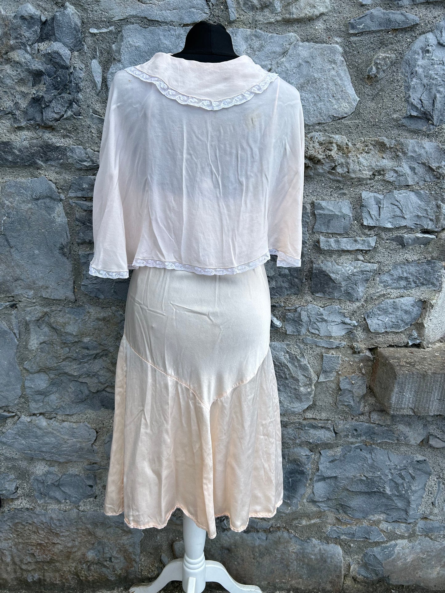 70s peach nightdress&poncho uk 8