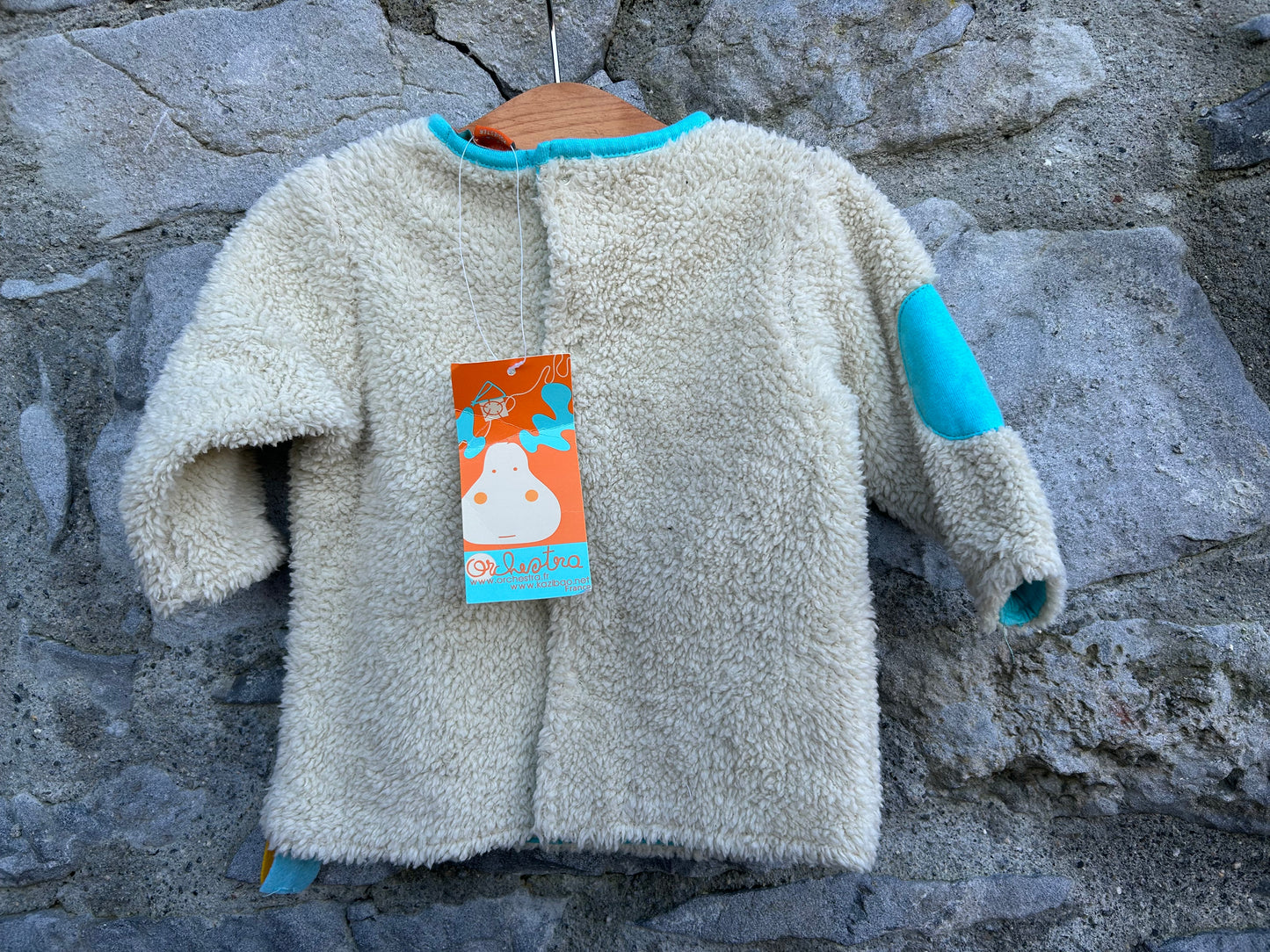 Reversible cream&blue sweatshirt  3-6m (62-68cm)