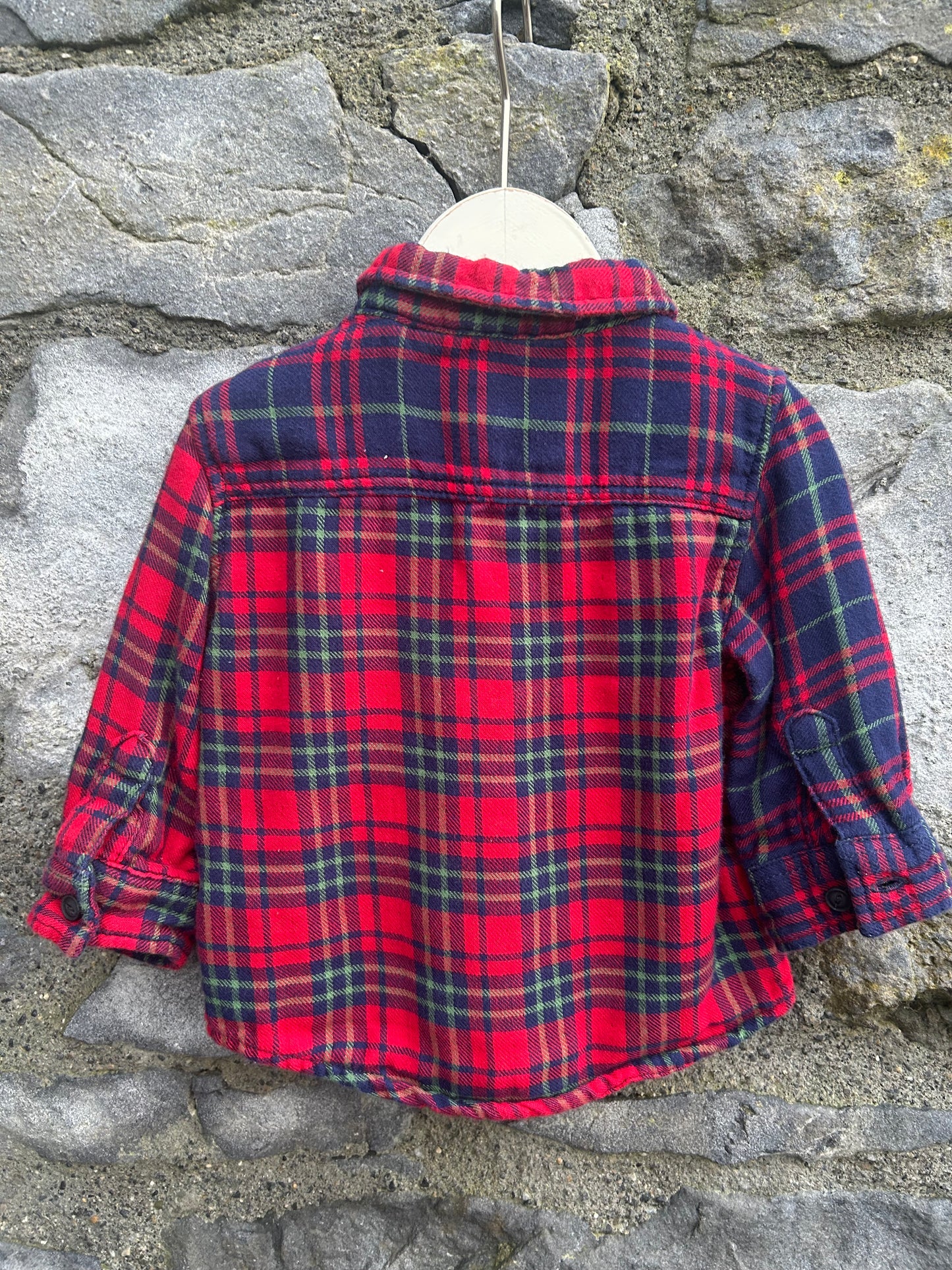 Red&navy check shirt  3-6m (62-68cm)