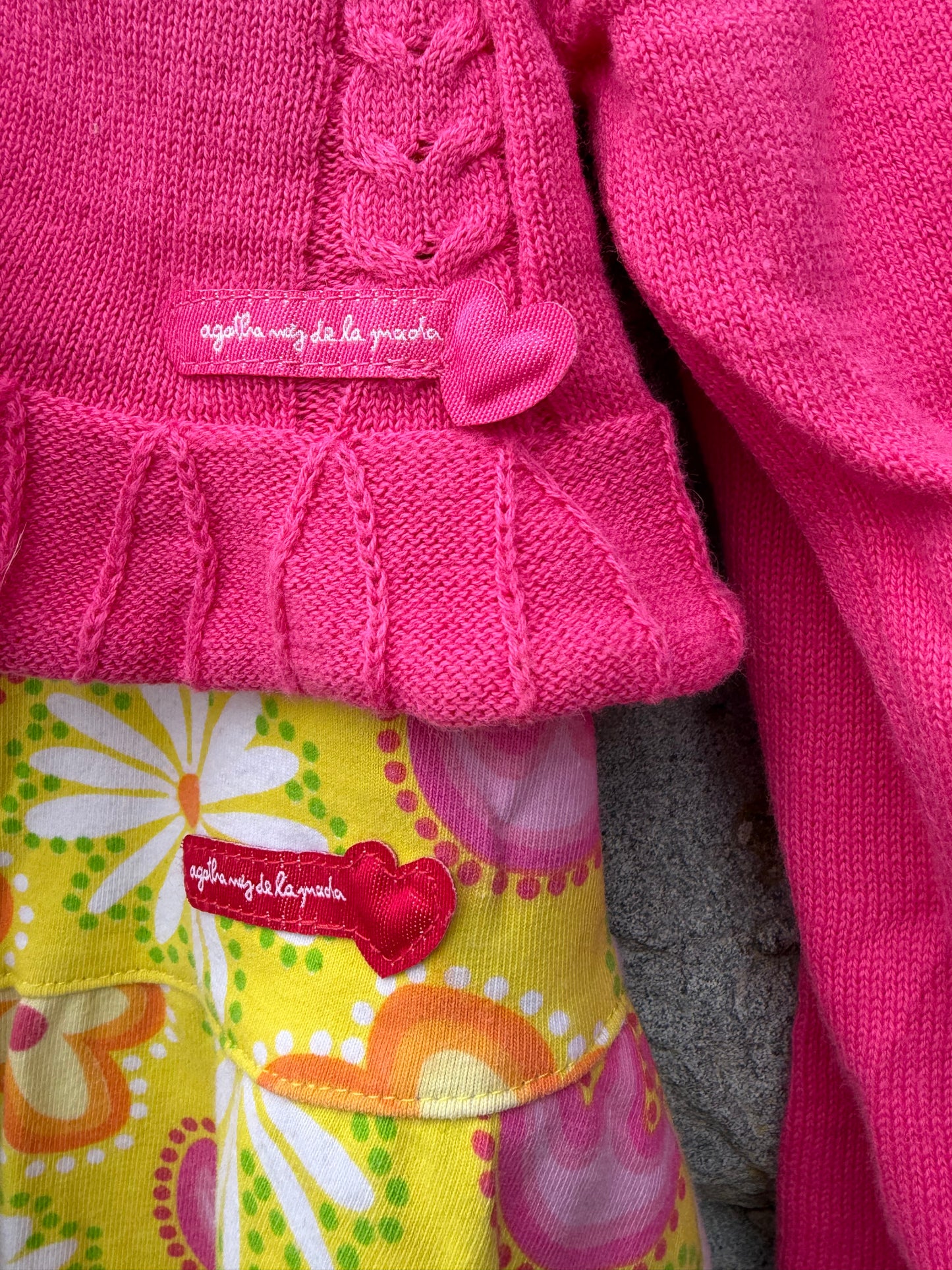 Floral dress&pink cardigan  18m (86cm)