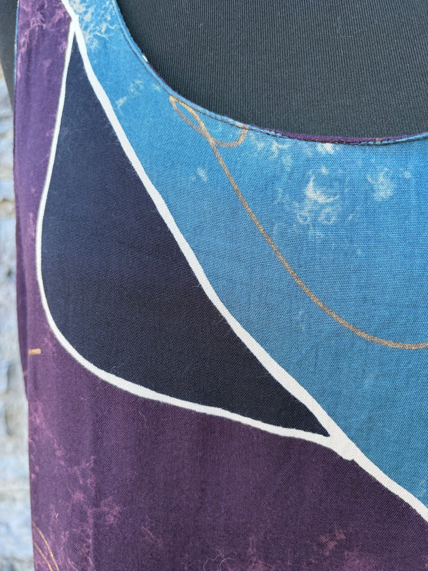 90s purple batik-style tunic uk 12