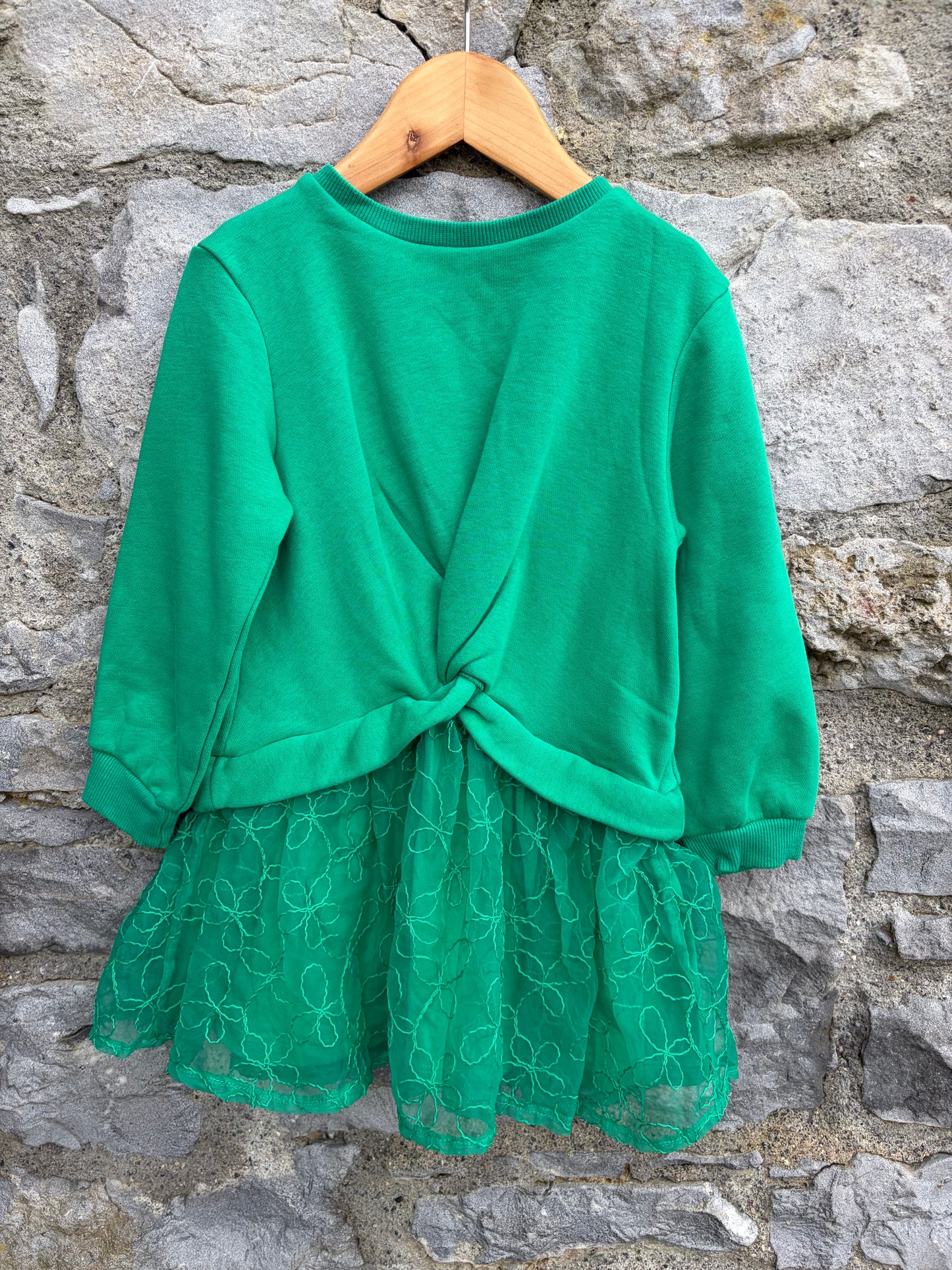 Green sweat dress  3-4y (98-104cm)