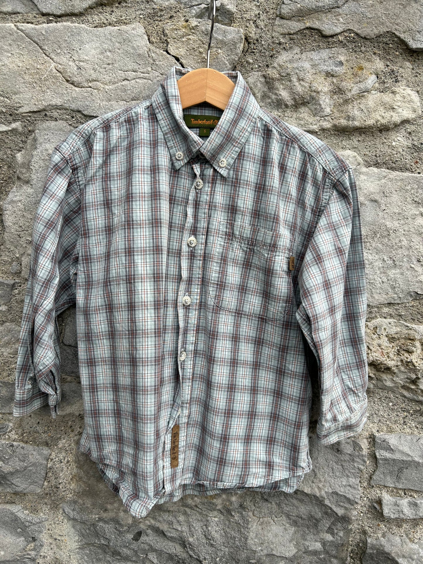 Brown&grey check shirt  4-5y (104-110cm)