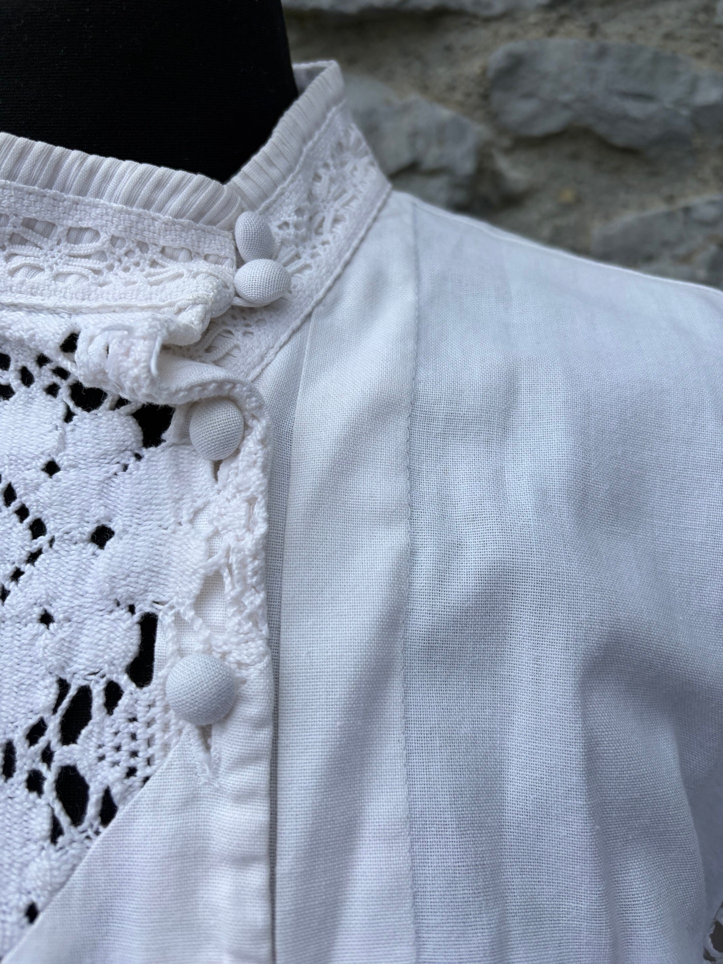 80s white folk shirt uk 16