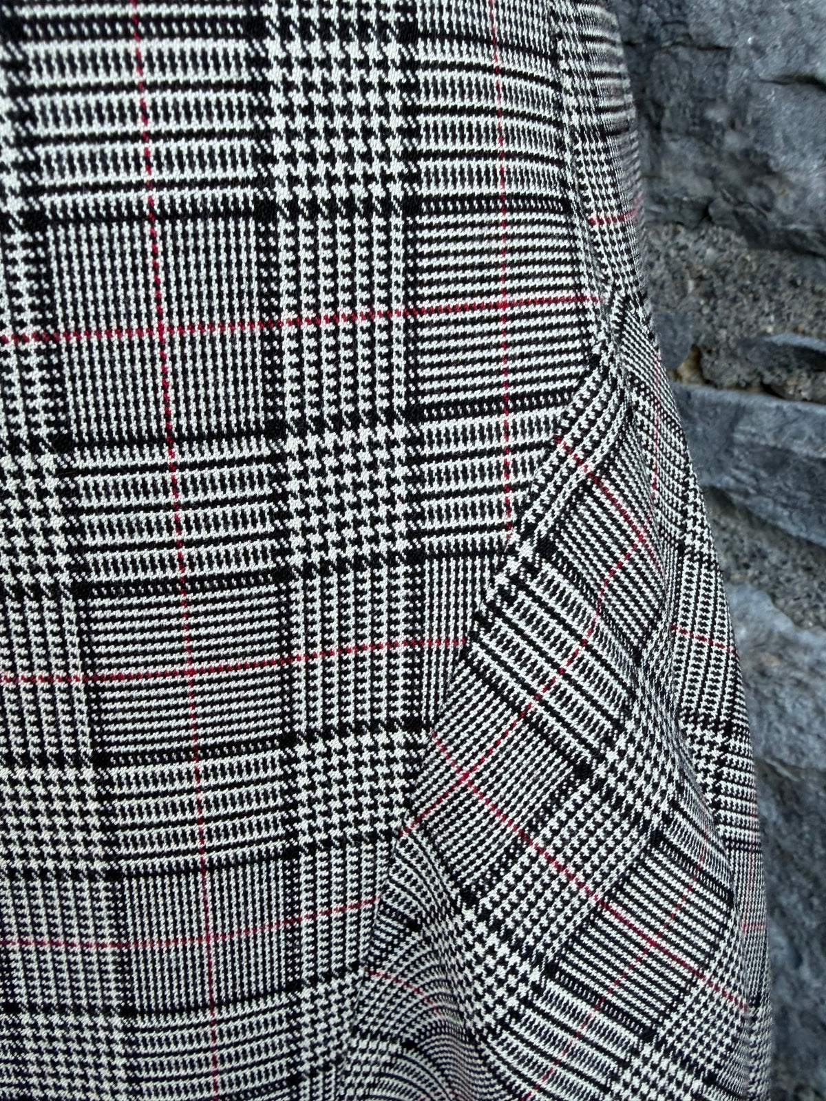 90s Grey&white houndstooth maxi skirt uk 10-12