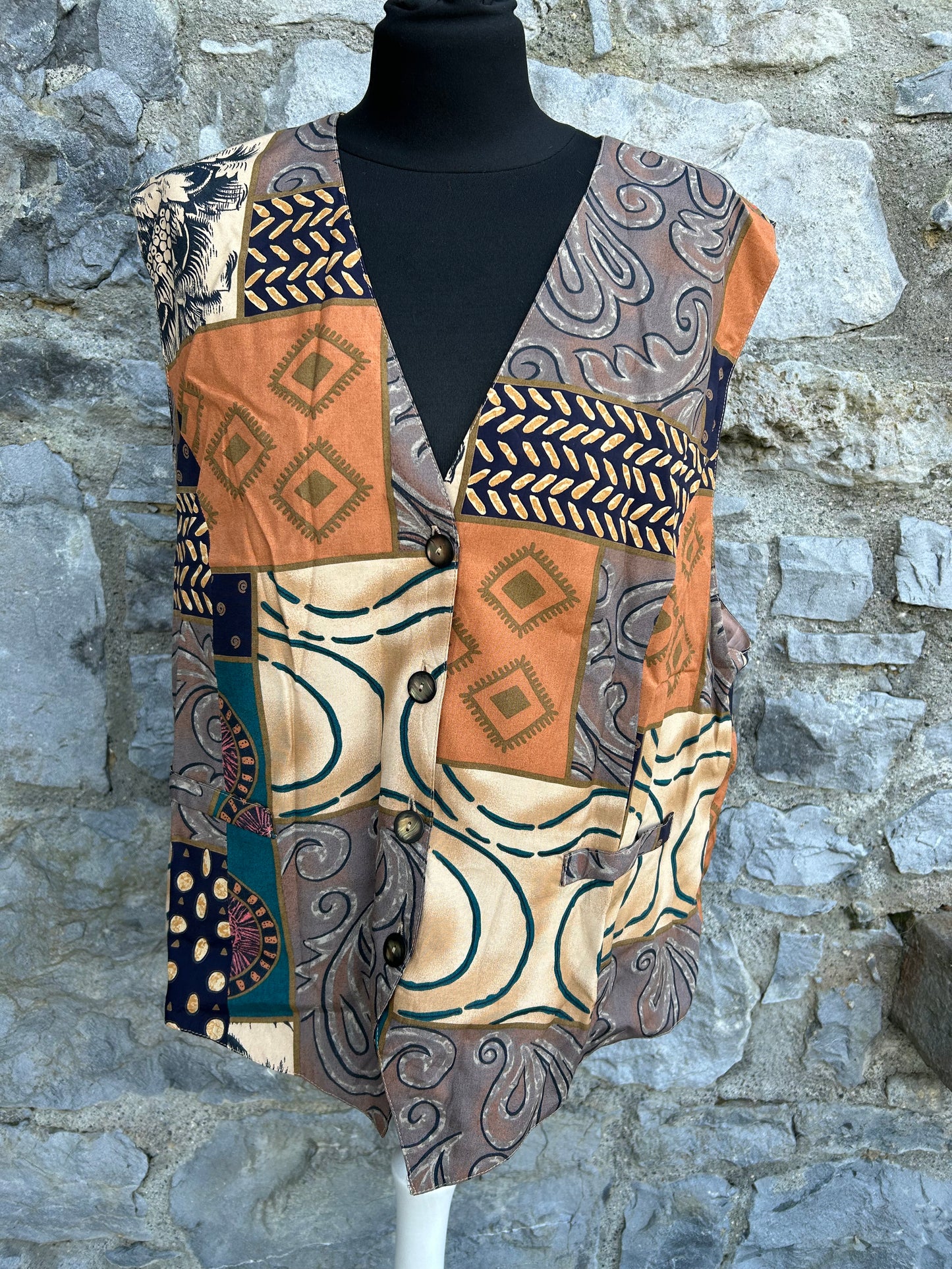 80s patchwork waistcoat Large