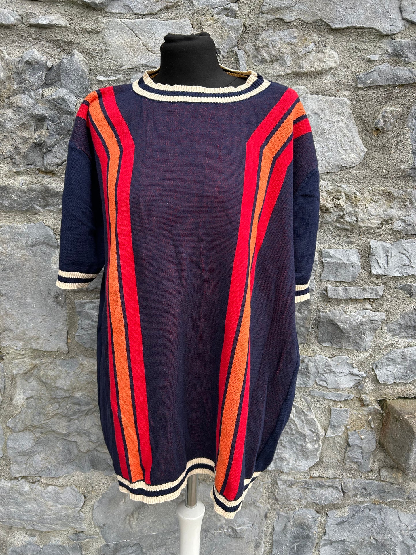 90s navy&orange top Large