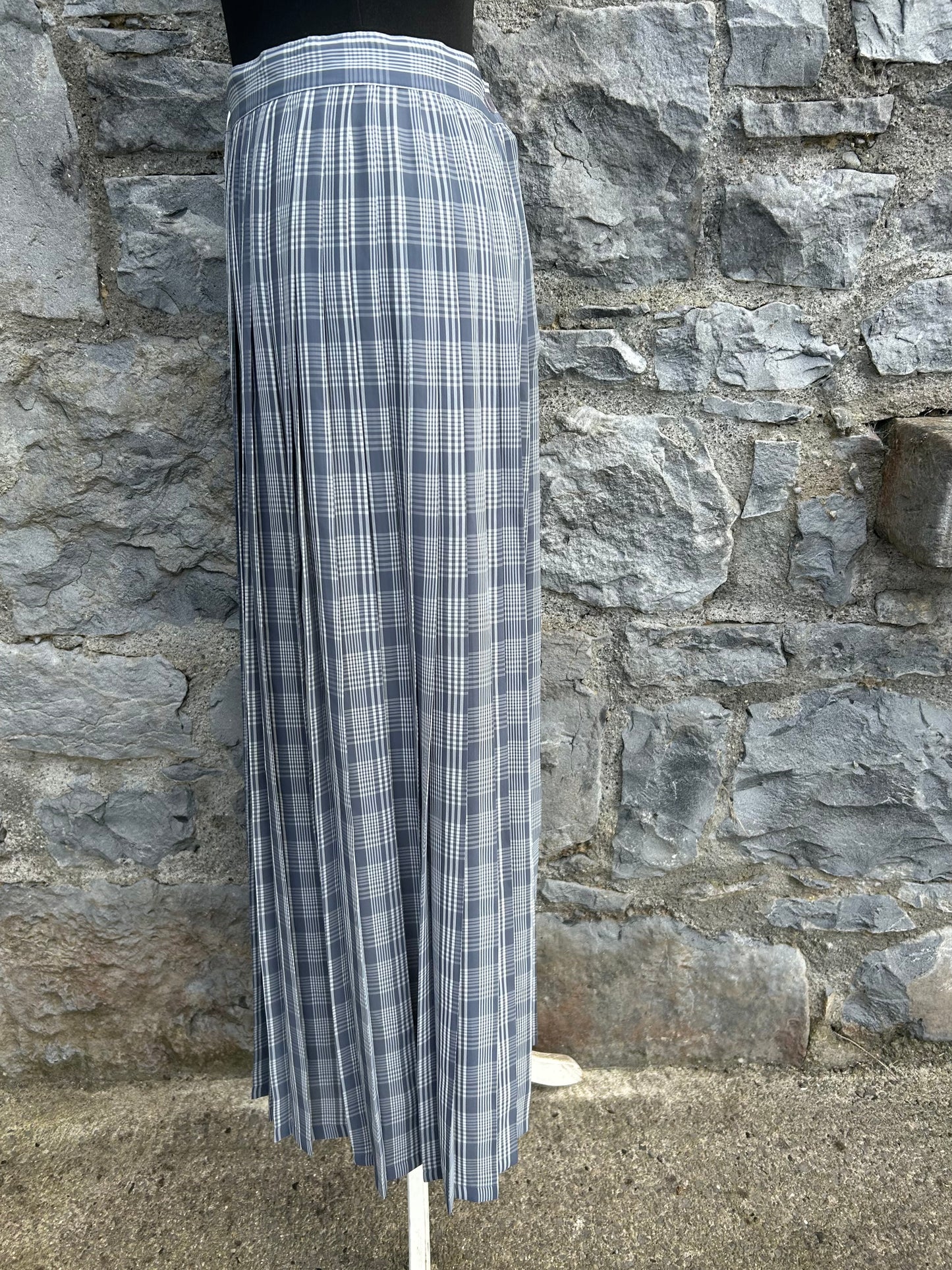 90s grey check skirt uk 8