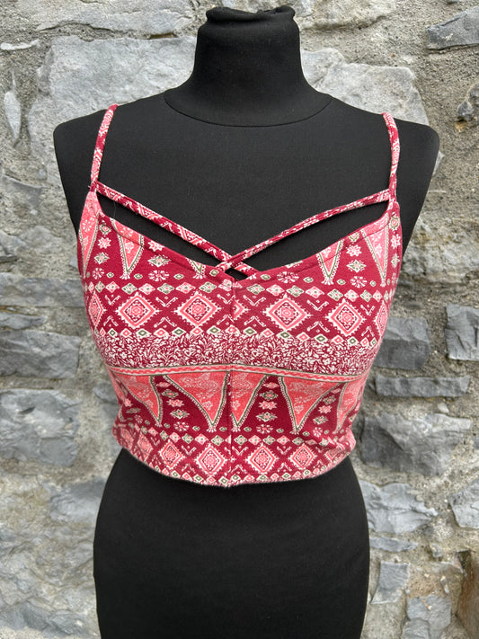 Pink geometric cropped top  uk 10