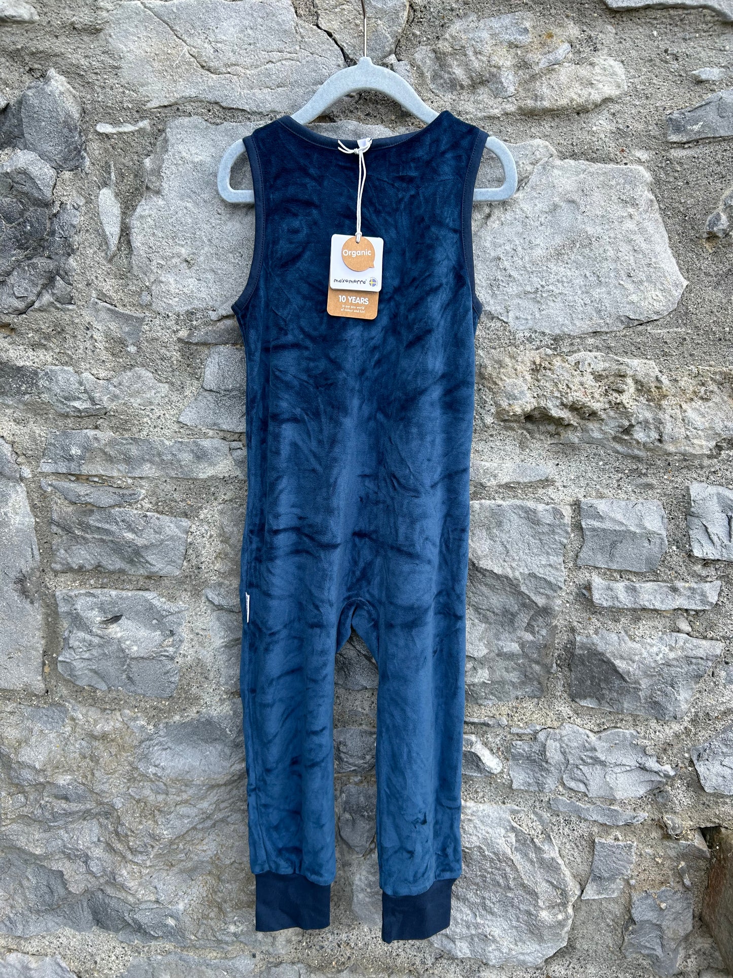 Navy velour playsuit  3-4y (98-104cm)