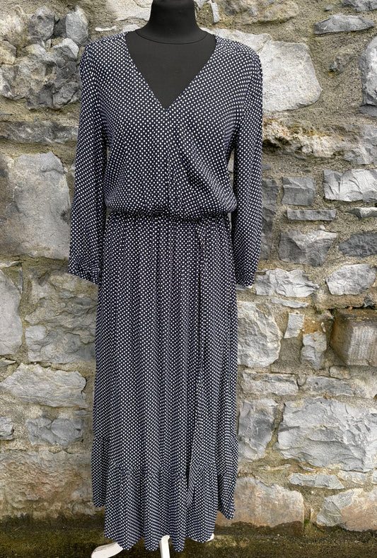 Polka dots navy dress uk 8-10