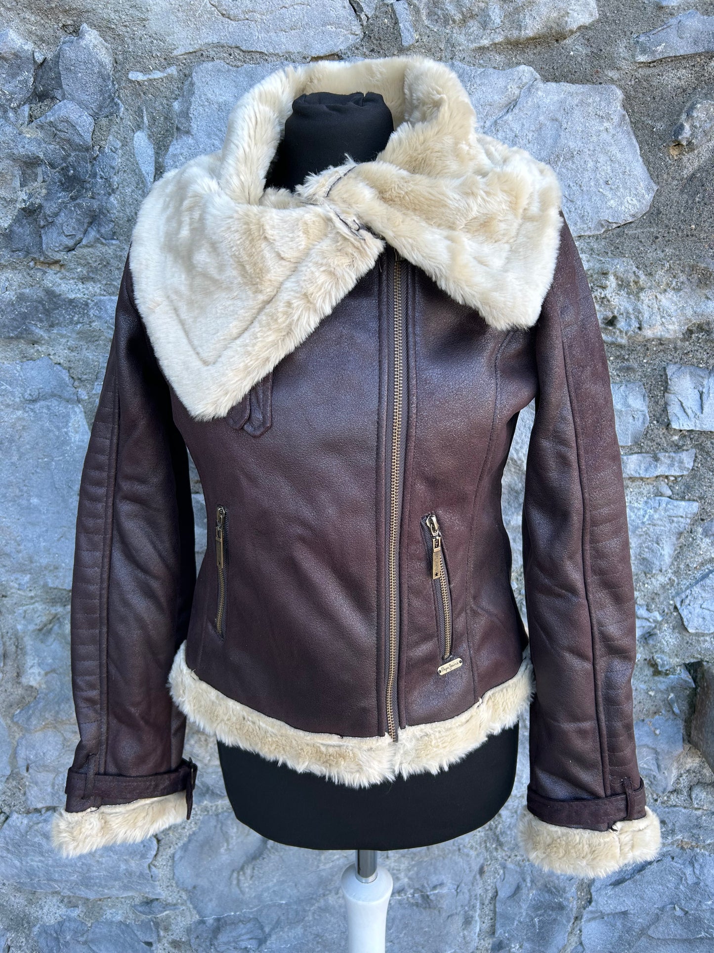 Brown aviator lined jacket uk 6-8