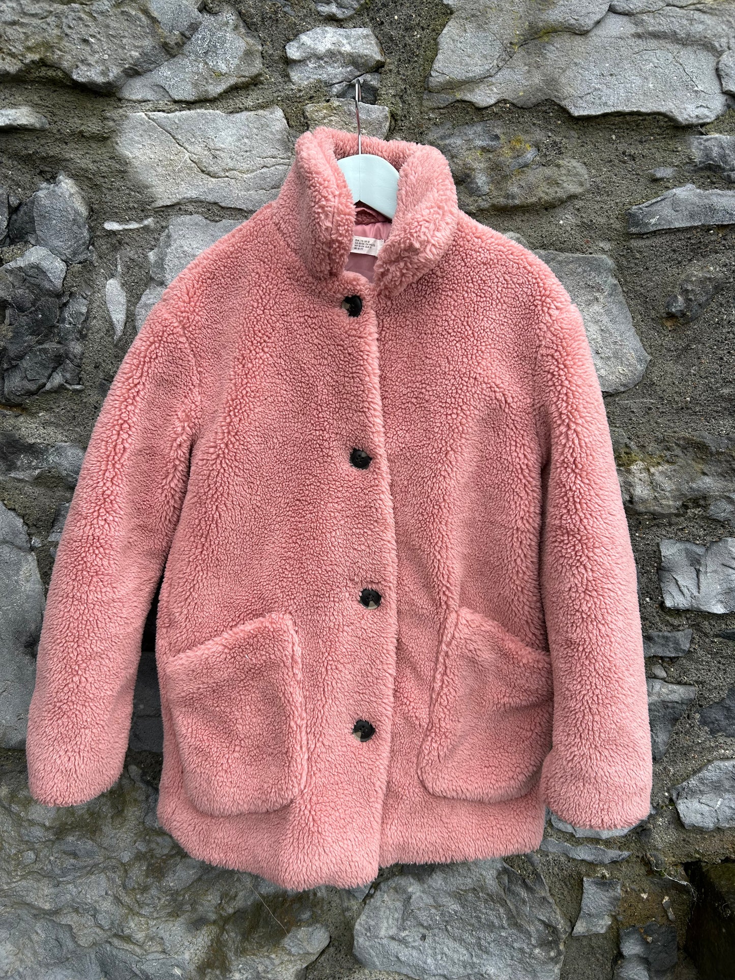 Pink faux fur coat  10-11y (140-146cm)
