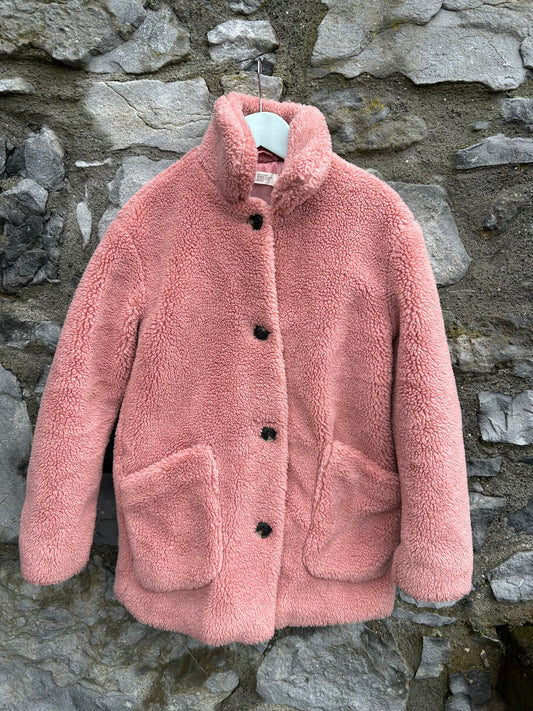 Pink faux fur coat  10-11y (140-146cm)