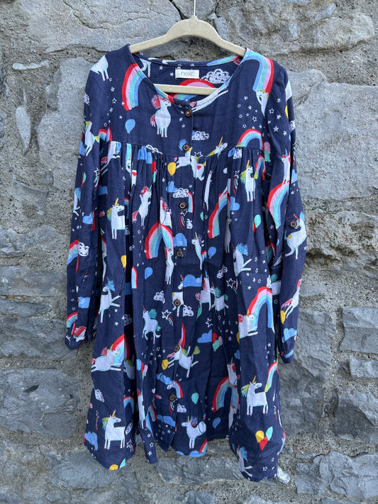 Unicorns&rainbows navy dress  5-6y (110-116cm)