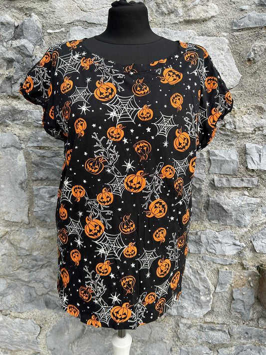 Scary pumpkin black T-shirt uk 14-16