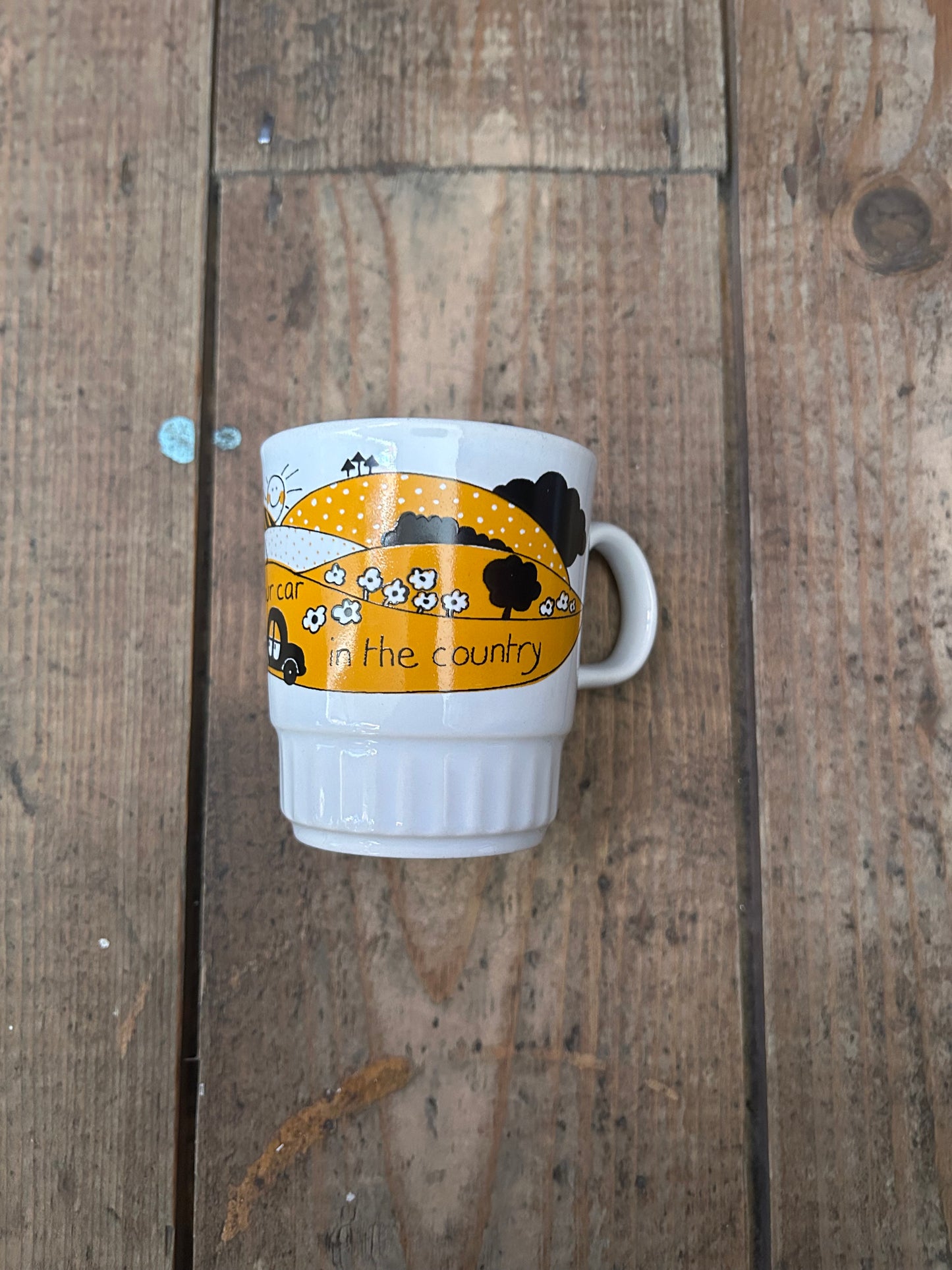 Vintage  kids ceramic landscape mug