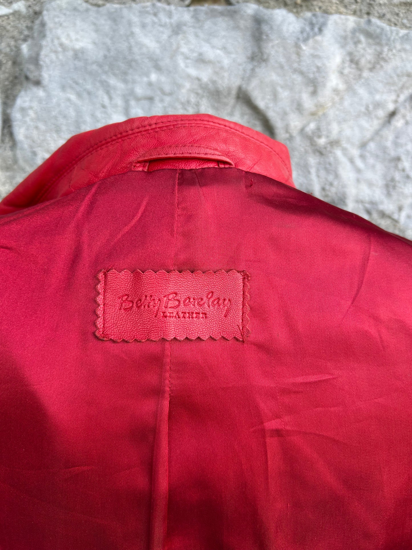 Red leather jacket uk 12