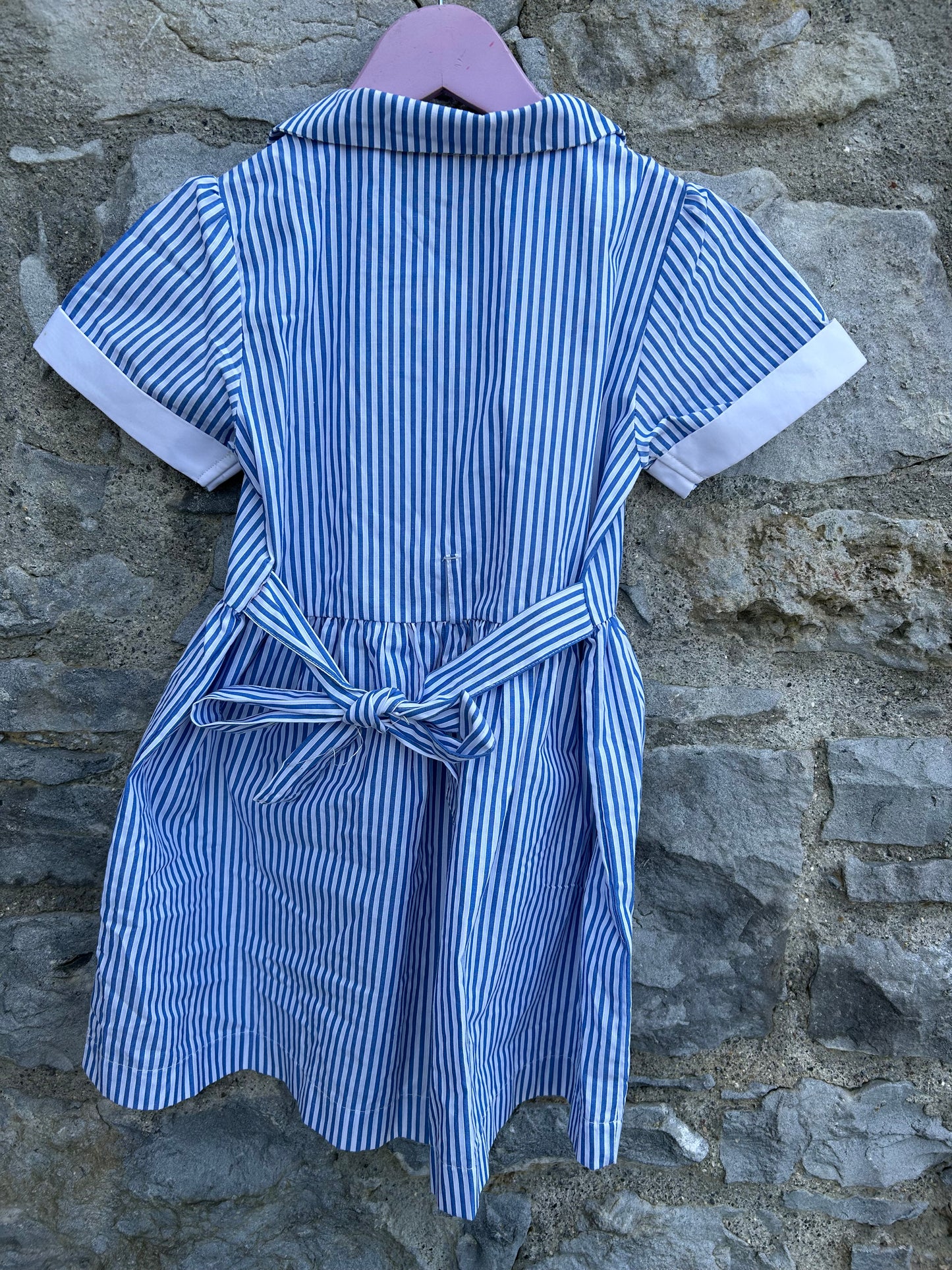 90s blue stripy dress 5-6y (110-116cm)