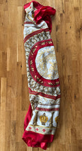 Load image into Gallery viewer, Big square red&amp;beige scarf
