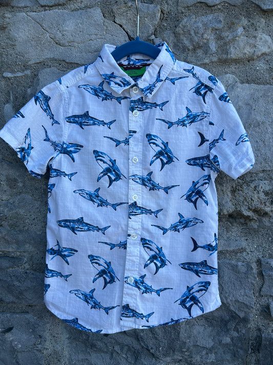 Sharks white shirt 7-8y (122-128cm)