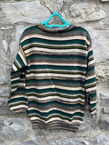 90s grey stripy jumper 8y (128cm)