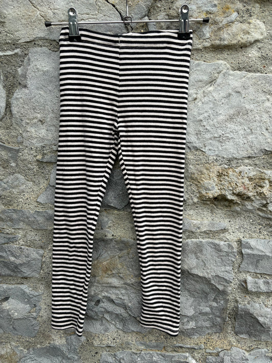 Black&white stripy leggings  5-6y (110-116cm)