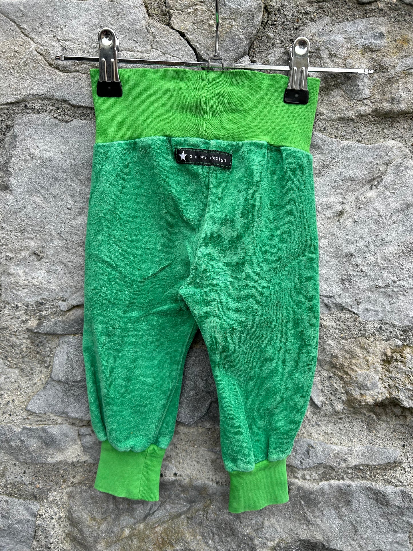 Green velour rib pants 3-6m (62-68cm)