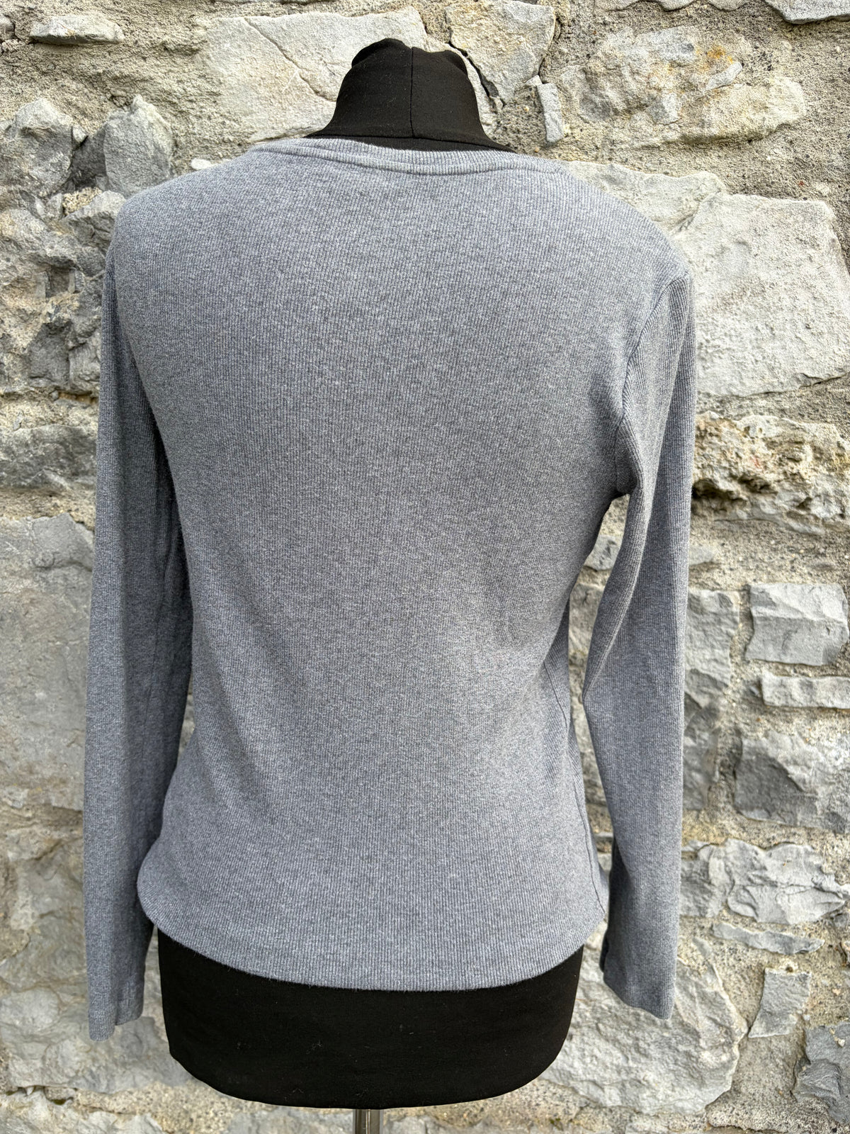 Grey ribbed top uk 12