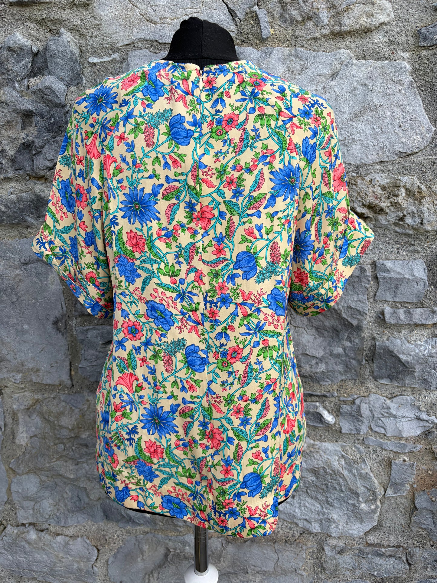 Blue floral blouse uk 8