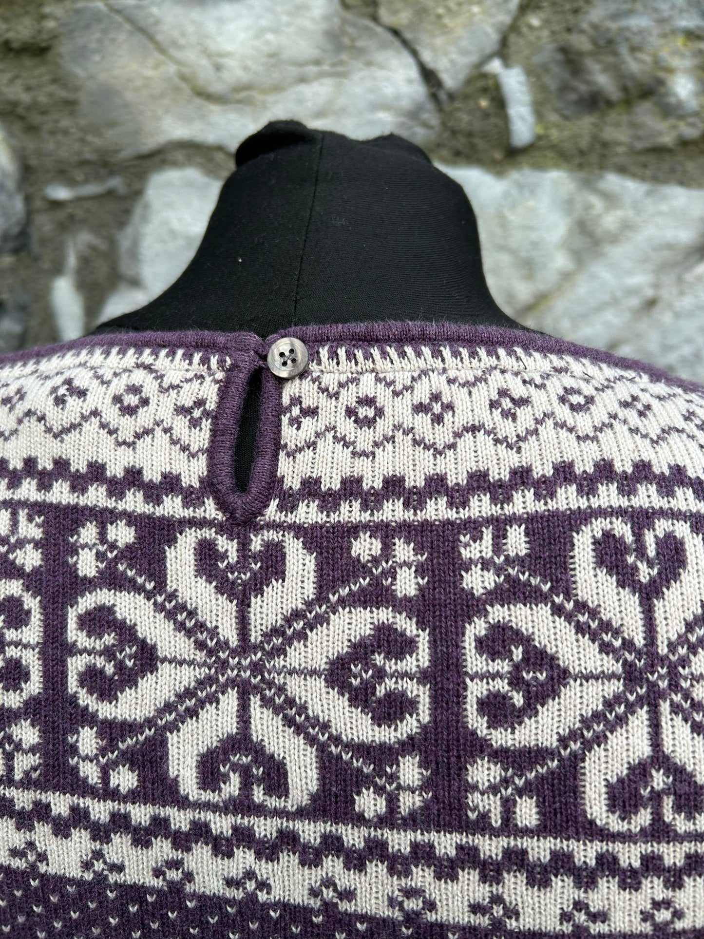 Purple Fair Isle knit jumper dress uk 8