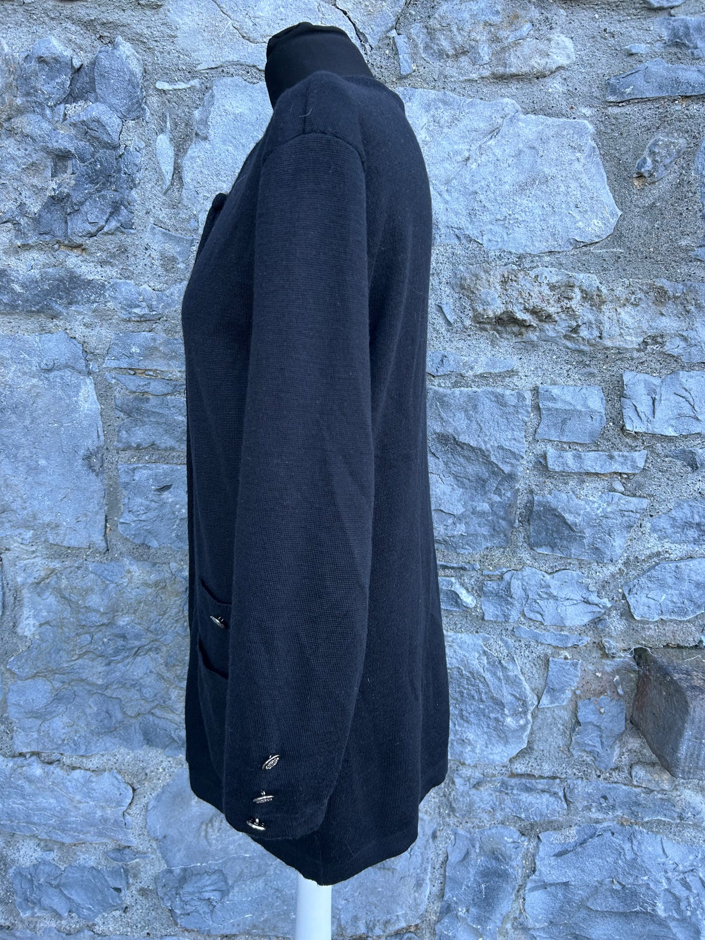 90s black long cardigan uk 12