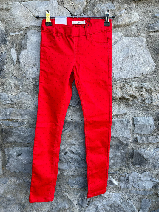 Red spotty skinny jeans 8y (128cm)