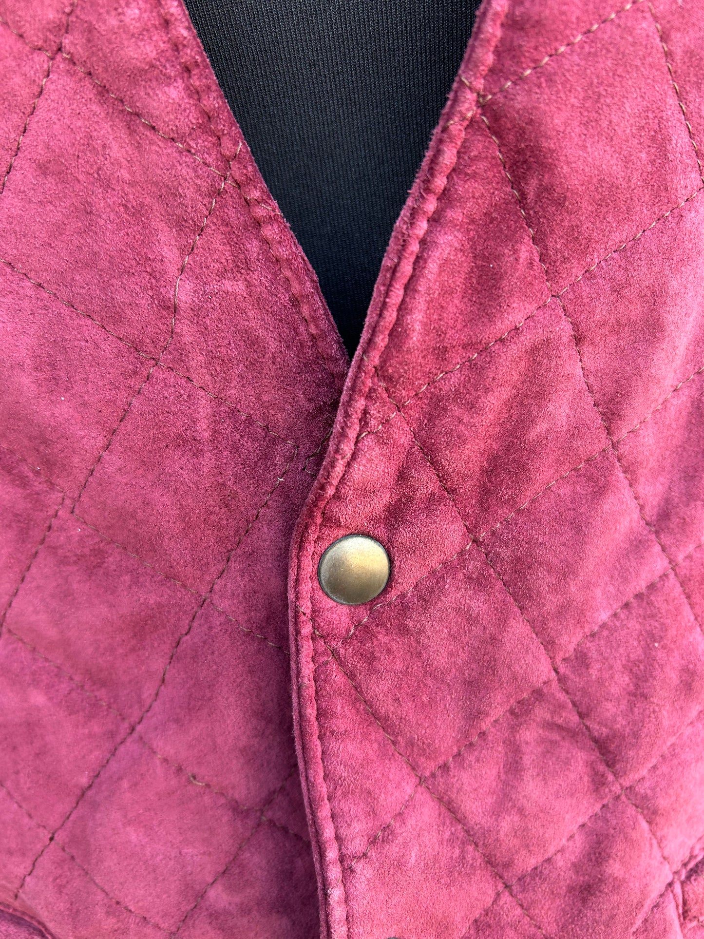 80s quilted maroon&paisley waistcoat Large